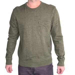 Outerknown Men’s Sur Pocket Crewneck Sweatshirt Size Medium Green